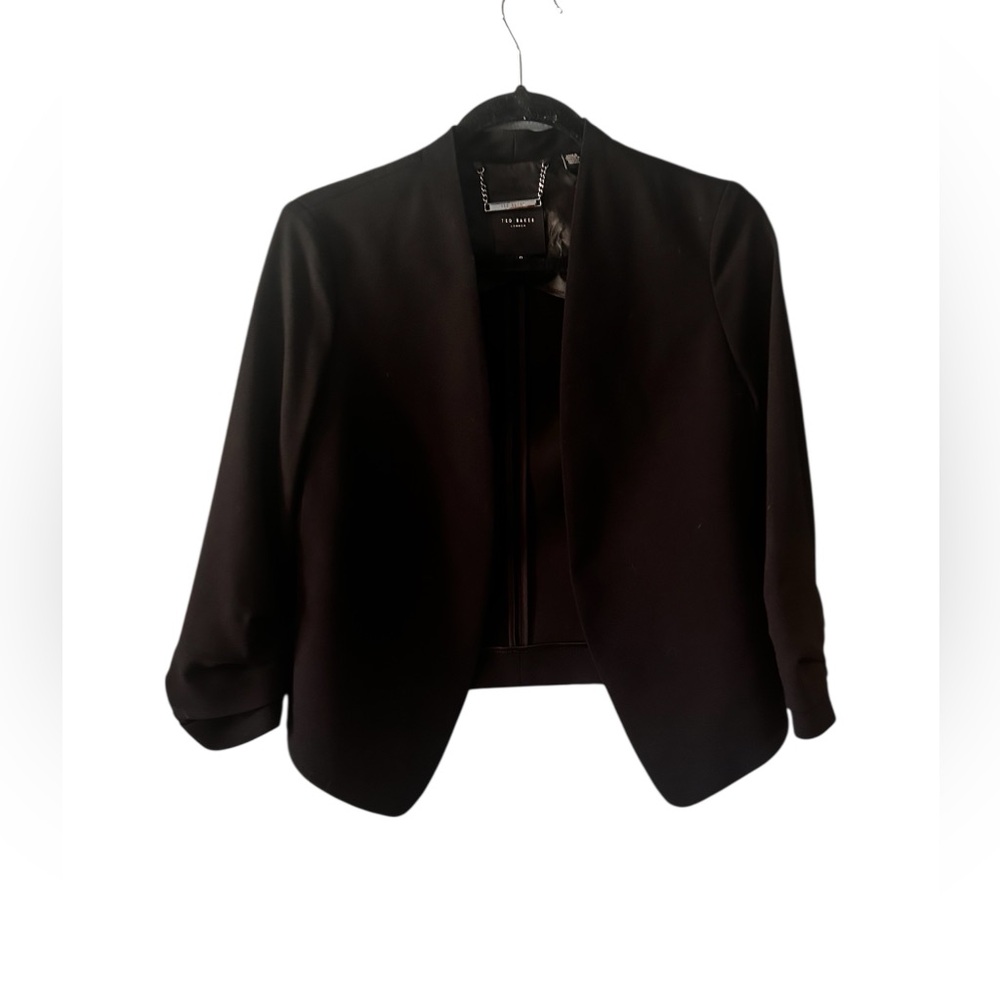 Ted Baker London "Popsy" Cropped Blazer Black US size 2 designer office chic